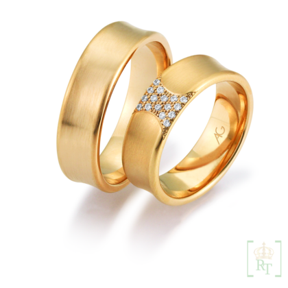 Amber kleur trouwringen 28476