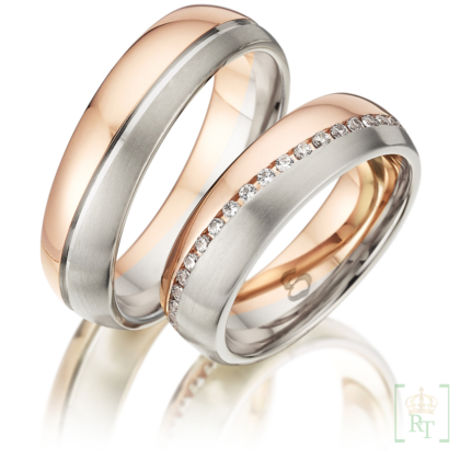 Bicolor trouwringen S245