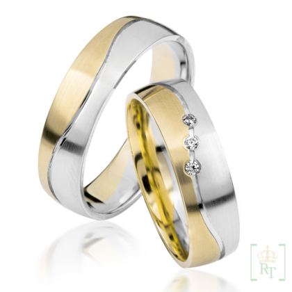 Bicolor trouwringen S916