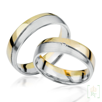 Bicolor trouwringen S917