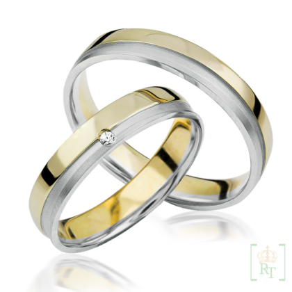 Bicolor trouwringen S918