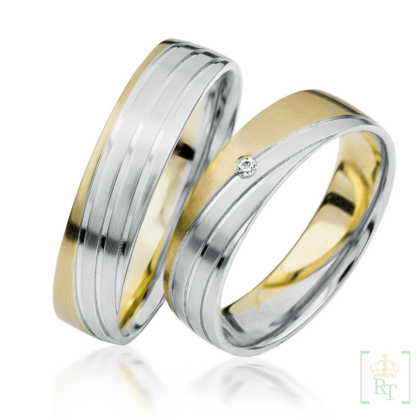 Bicolor trouwringen S919