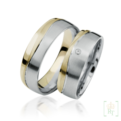 Bicolor trouwringen S921