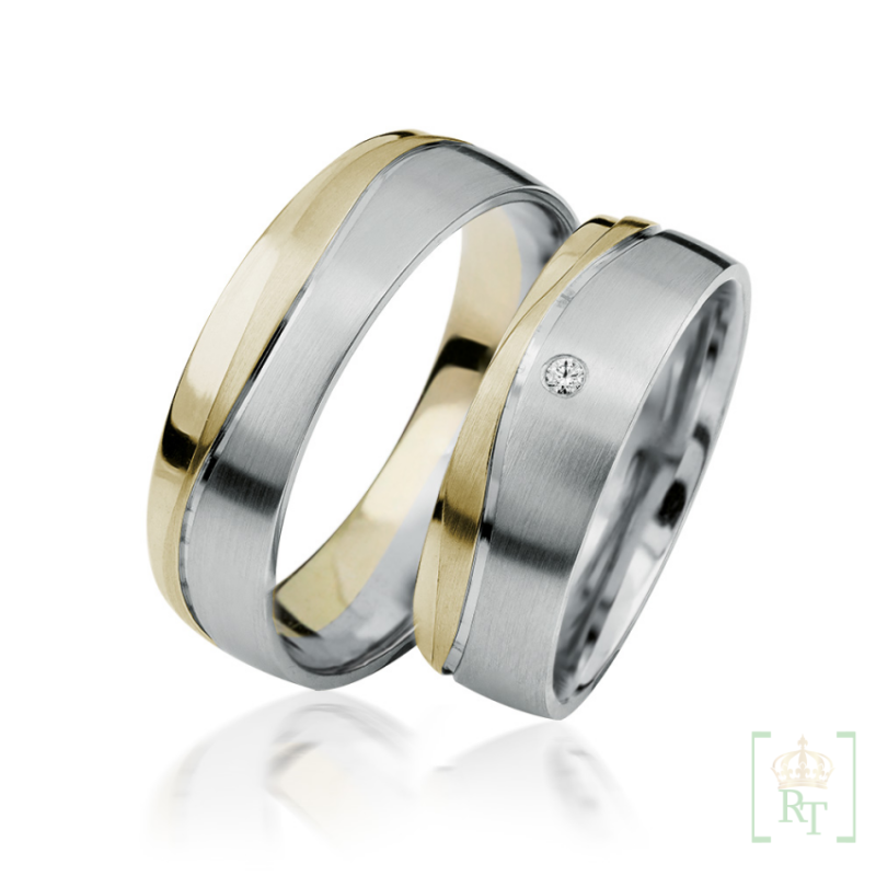 Bicolor trouwringen S921