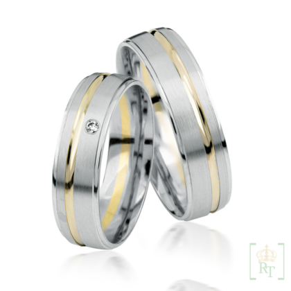 Bicolor trouwringen S923