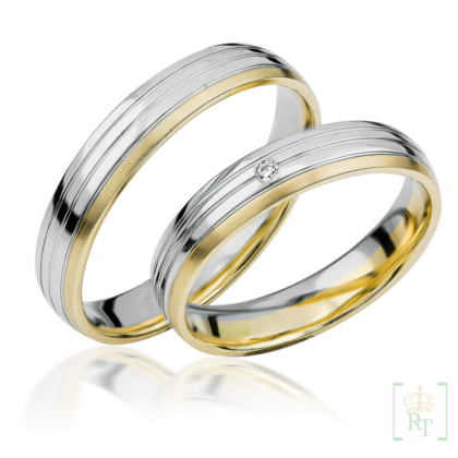 Bicolor trouwringen S924