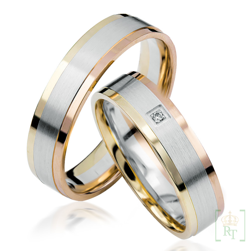 Bicolor trouwringen S925