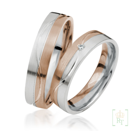 Bicolor trouwringen S927