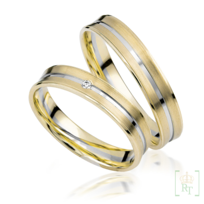 Bicolor trouwringen S914
