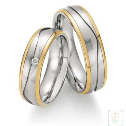 Trouwringen Staal Goud 14k 88-01810-060+88-01820-60