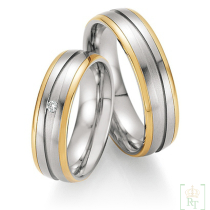 Trouwringen Staal Goud 14k 88-01830-060+88-01840-60