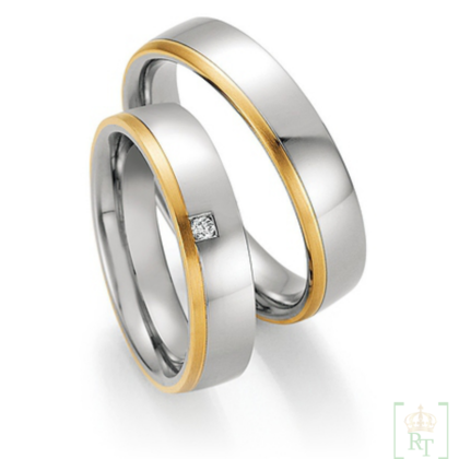 Trouwringen Staal Goud 14k 88-01850-50+88-01860-50