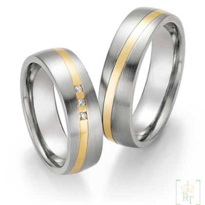 Trouwringen Staal Goud 14k 88-01870-60+88-01880-60